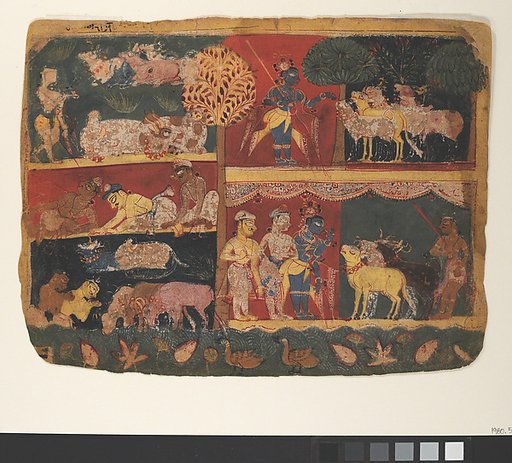 Krishna and the Cowherds: Page from a Dispersed Bhagavata Purana (Ancient Stories of Lord Vishnu)