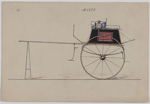 Design for Dog Cart or 2 Wheeler, no. 3979