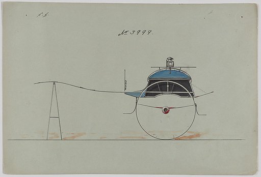 Design for Dog Cart or 2 Wheeler, no. 3999