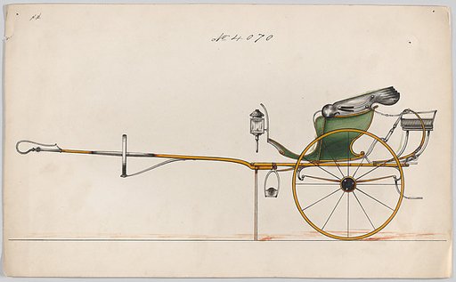 Carriage design for a Curricle, no. 4070