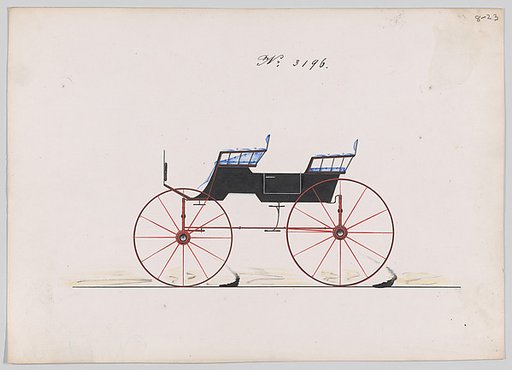 Design for 4 seat Phaeton, no top, no. 3196