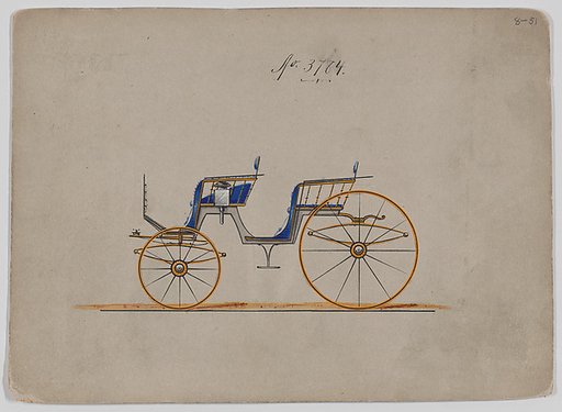 Design for 4 seat Phaeton, no top, no. 3784