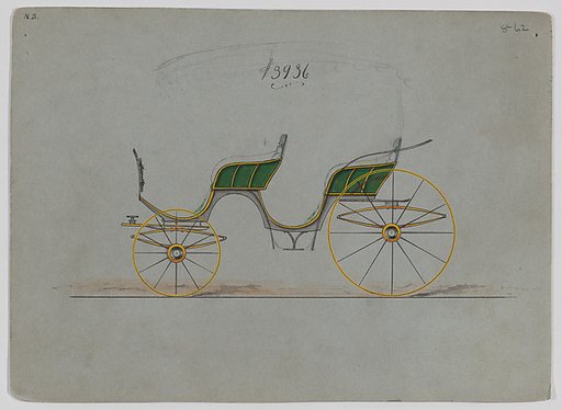 Design for 2 seat Parasol Top Phaeton, no top, no. 3936
