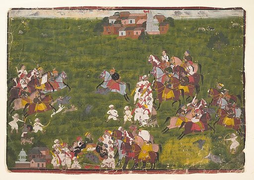 Maharana Sangram Singh Hunting Wild Boar
