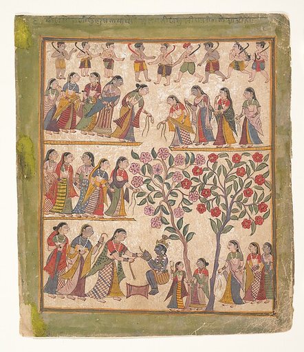 Yashoda Binds Krishna’s Hands: Page from a Dispersed Bhagavata Purana Manuscript