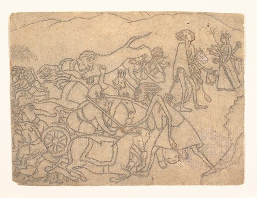 Kali Presenting the Heads of Chanda and Munda to Durga: Scene from the Devi Mahatmya (Glory of the Goddess)