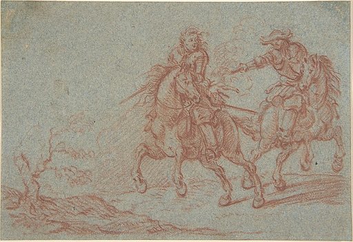 Two Fighting Horsemen
