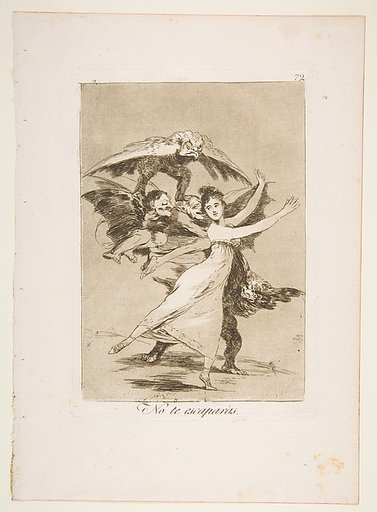 Plate 72 from "Los Caprichos": You will not escape (No te escaparàs)