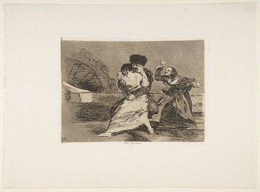 Plate 9 from "The Disasters of War" (Los Desastres de la Guerra): 'They don't like to' (No quieren)