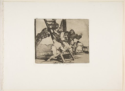 Plate 14 from "The Disasters of War" (Los Desastres de la Guerra): 'It's a hard step!' (Duro es el paso!)