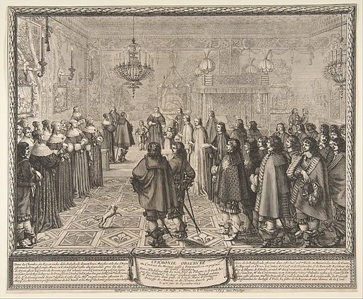 Ceremony of the Contract of Marriage between Władysław IV, King of Poland, and Marie Louise Gonzaga, Princess of Mantua, at Fontainebleau