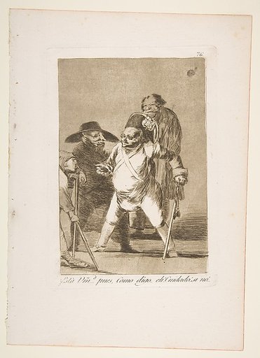 Plate 76 from "Los Caprichos": You understand?... well, as I say... eh! Look out! otherwise... (¿Està Umd...pues, Como digo..eh!  Cuidado! si no...)