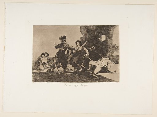 Plate 19 from "The Disasters of War" (Los Desastres de la Guerra): 'There isn't time now' (Ya no hay tiempo)