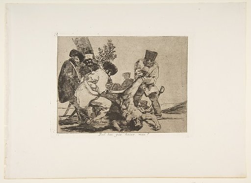 Plate 33 from "The Disasters of War" (Los Desastres de La Guerra): 'What more can be done?' (Qué hai que hacer mas?)