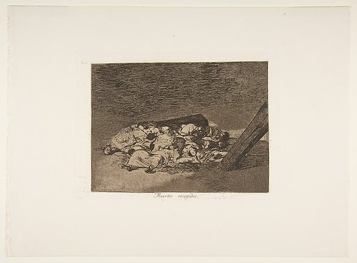 Plate 63 from "The Disasters of War" (Los Desastres de la Guerra): 'Harvest of the dead' (Muertos recogidos)