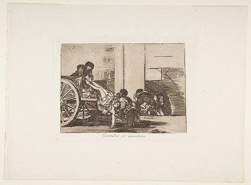 Plate 64  from "The Disasters of War" (Los Desastres de la Guerra): 'Cartloads to the cemetery' (Carretadas al cementerio)