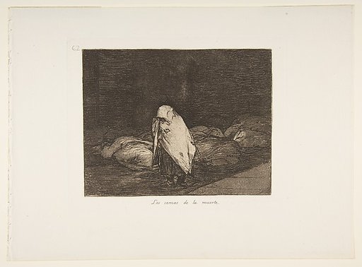 Plate 62  from "The Disasters of War" (Los Desastres de la Guerra): 'The beds of death' (Las camas de la muerte)