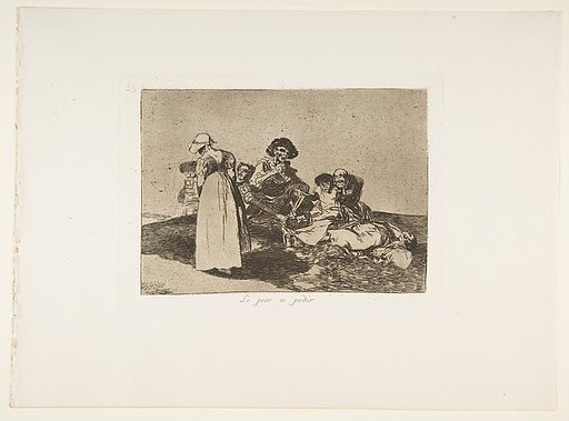 Plate 55 from "The Disasters of War" (Los Desastres de la Guerra): 'The worst is to beg' (Lo peor es pedir)