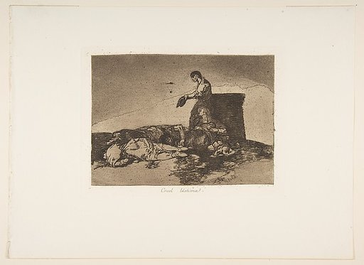 Plate 48 from "The Disasters of War" (Los Desastres de la Guerra): 'Cruel tale of woe!' (Cruel Lástima!)