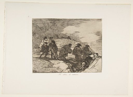 Plate 70  from "The Disasters of War" (Los Desastres de la Guerra): 'They do not know the way' (No saben el camino)