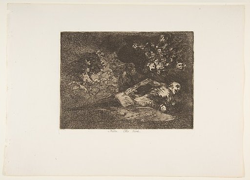 Plate 69  from "The Disasters of War" (Los Desastres de la Guerra): Nothing. The event will tell (Nada. Ello dirá)