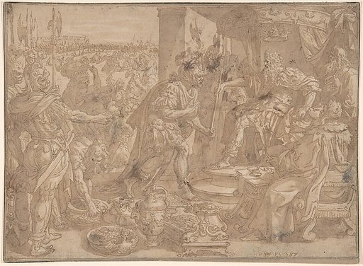 Holofernes before Nebuchadnezzar (Judith 2:4-13)