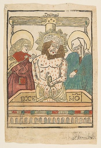 The Man of Sorrows between the Virgin and Saint John