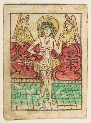 The Man of Sorrows between Two Angels