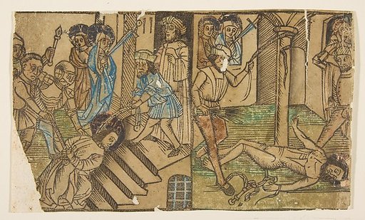 Christ's Fall on the Steps of the House of Justice; and Christ's Fall at the Column, from the Seven Falls of Christ