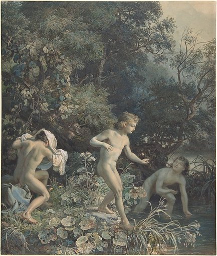 Riverside with Three Bathing Boys
