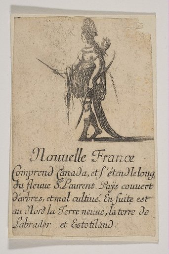 Nouvelle France, from the playing cards "Jeu de la Géographie"
