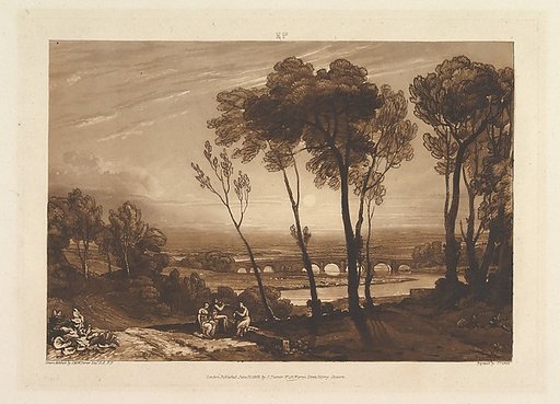The Bridge in Middle Distance, part III, plate 13 from "Liber Studiorum"