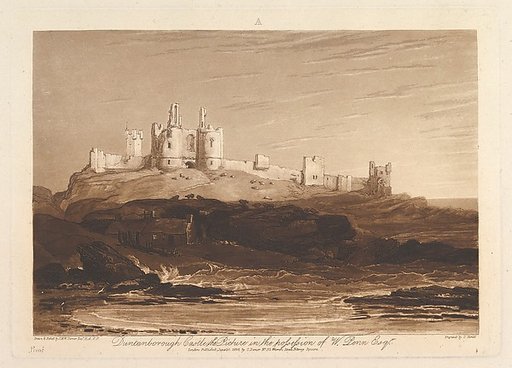Dunstanborough Castle, part III, plate 14 from "Liber Studiorum"