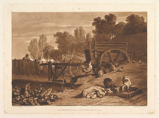 The Farm-Yard with the Cock, part IV, plate 17 from "Liber Studiorum"