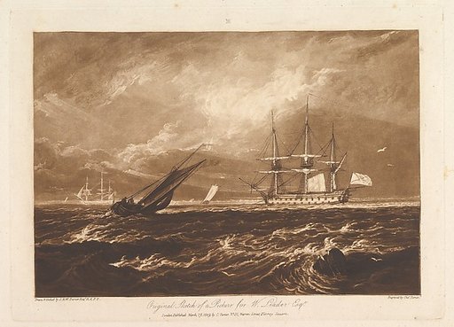 The Leader Sea Piece, part IV, plate 20 from "Liber Studiorum"