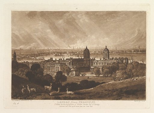 London from Greenwich, part V, plate 26 from "Liber Studiorum"