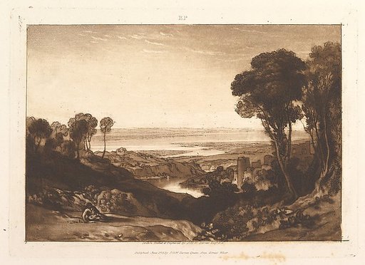 Junction of Severn and Wye, part VI, plate 28 from "Liber Studiorum"