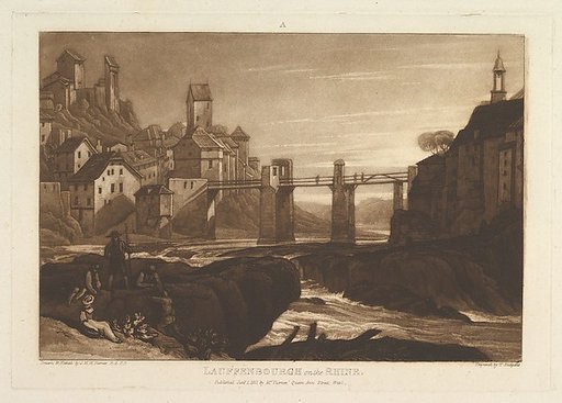 Lauffenbourgh on the Rhine, part VI, plate 31 from "Liber Studiorum"