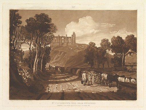 St. Catharine's Hill near Guilford, part VII from "Liber Studiorum"