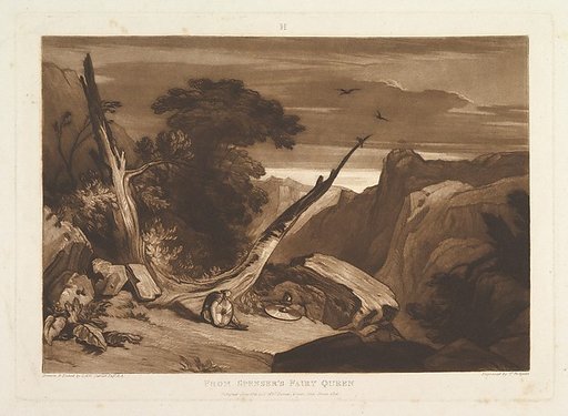 From Spenser's Fairy Queen, part VII, plate 36 from "Liber Studiorum"