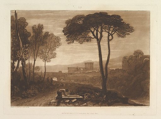 Scene in the Campagna, part VIII, plate 38 from "Liber Studiorum"