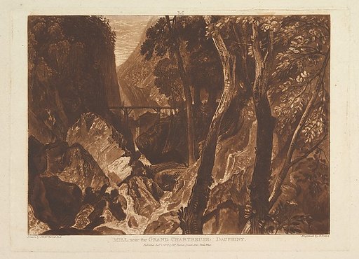 Mill Near the Grand Chartreuse, Dauphiny, part XI, plate 54 from "Liber Studiorum"