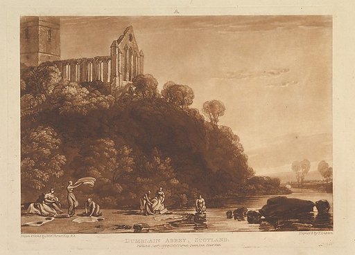 Dumblain Abbey, Scotland, part XI, plate 56 from "Liber Studiorum"
