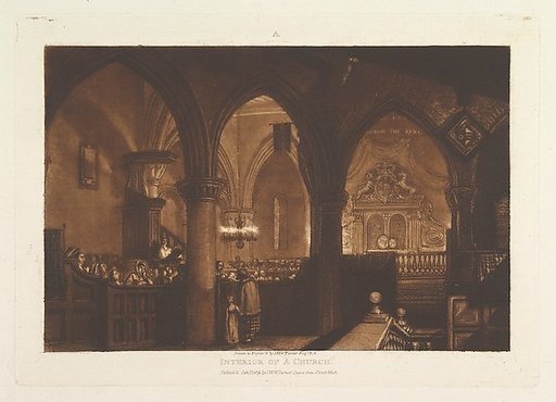 Interior of a Church, part XIV, plate 70 from "Liber Studiorum"