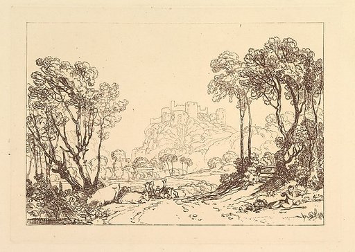 The Castle above the Meadows, plate 8 from "Liber Studiorum, part II"