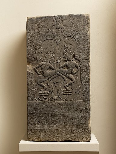 Pillar Fragment with Dancing Apsaras
