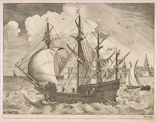 Armed Four-Master Putting Out to Sea from The Sailing Vessels