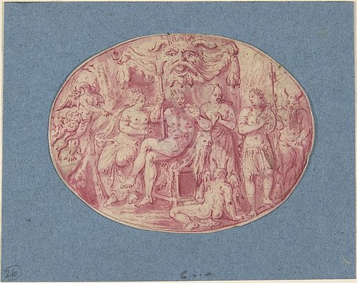 Ornamental design with Orpheus and Eurydice