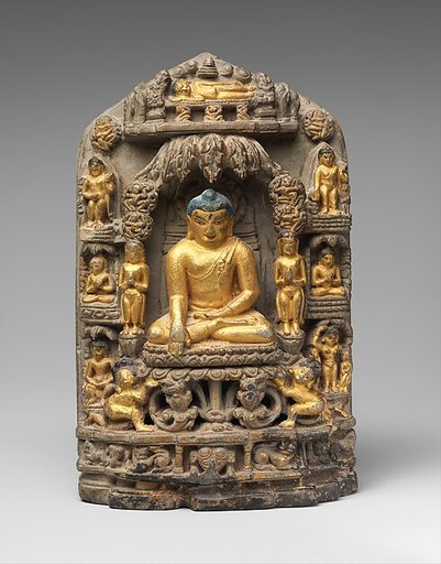 Stele with Scenes from the Life of the Buddha