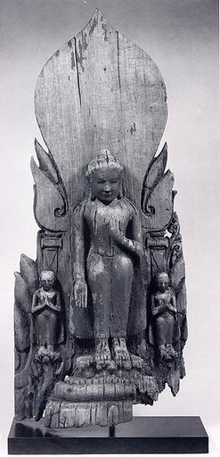 Standing Buddha Flanked by Disciples